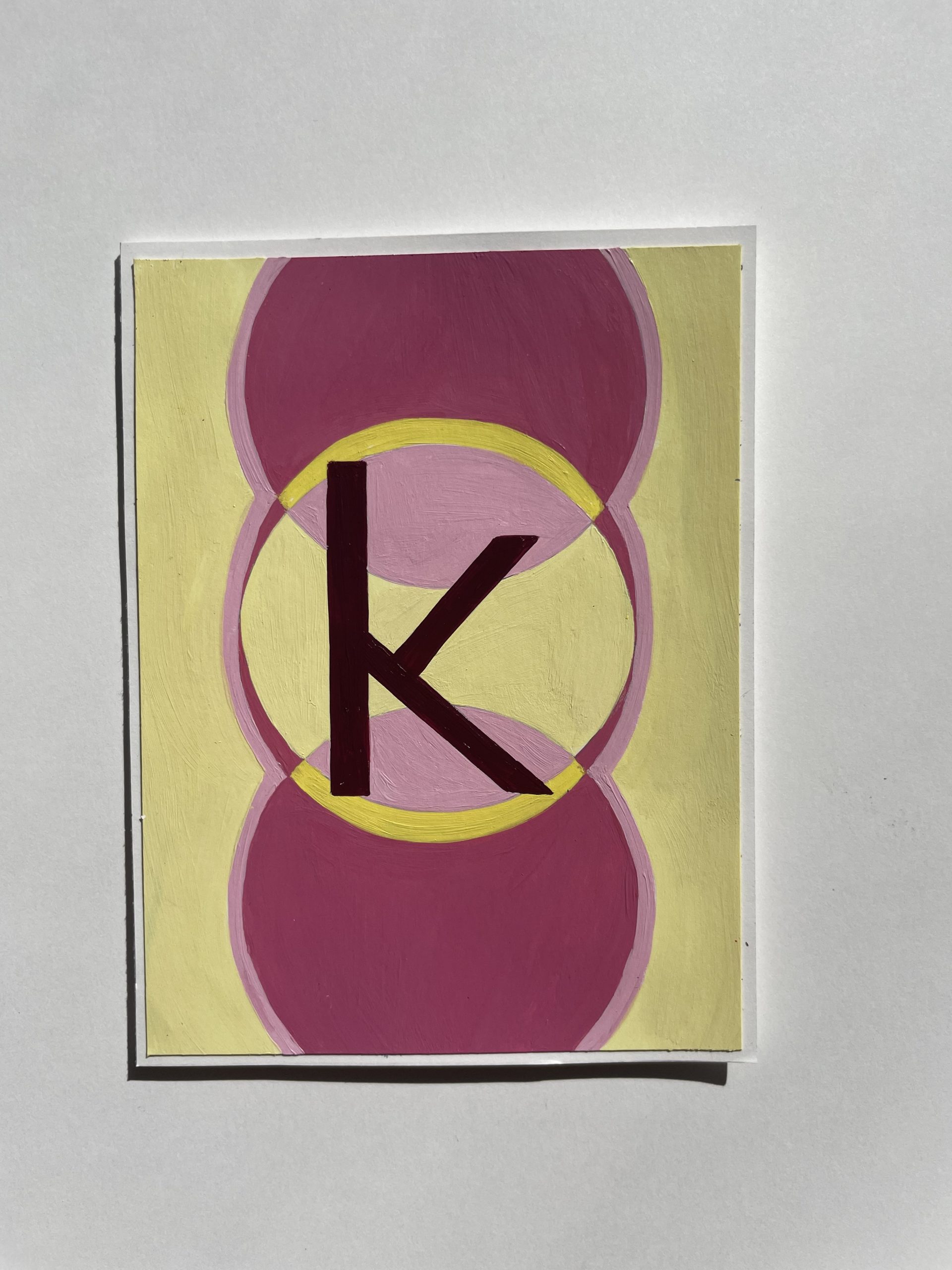 Letter K: Hand-painted Card