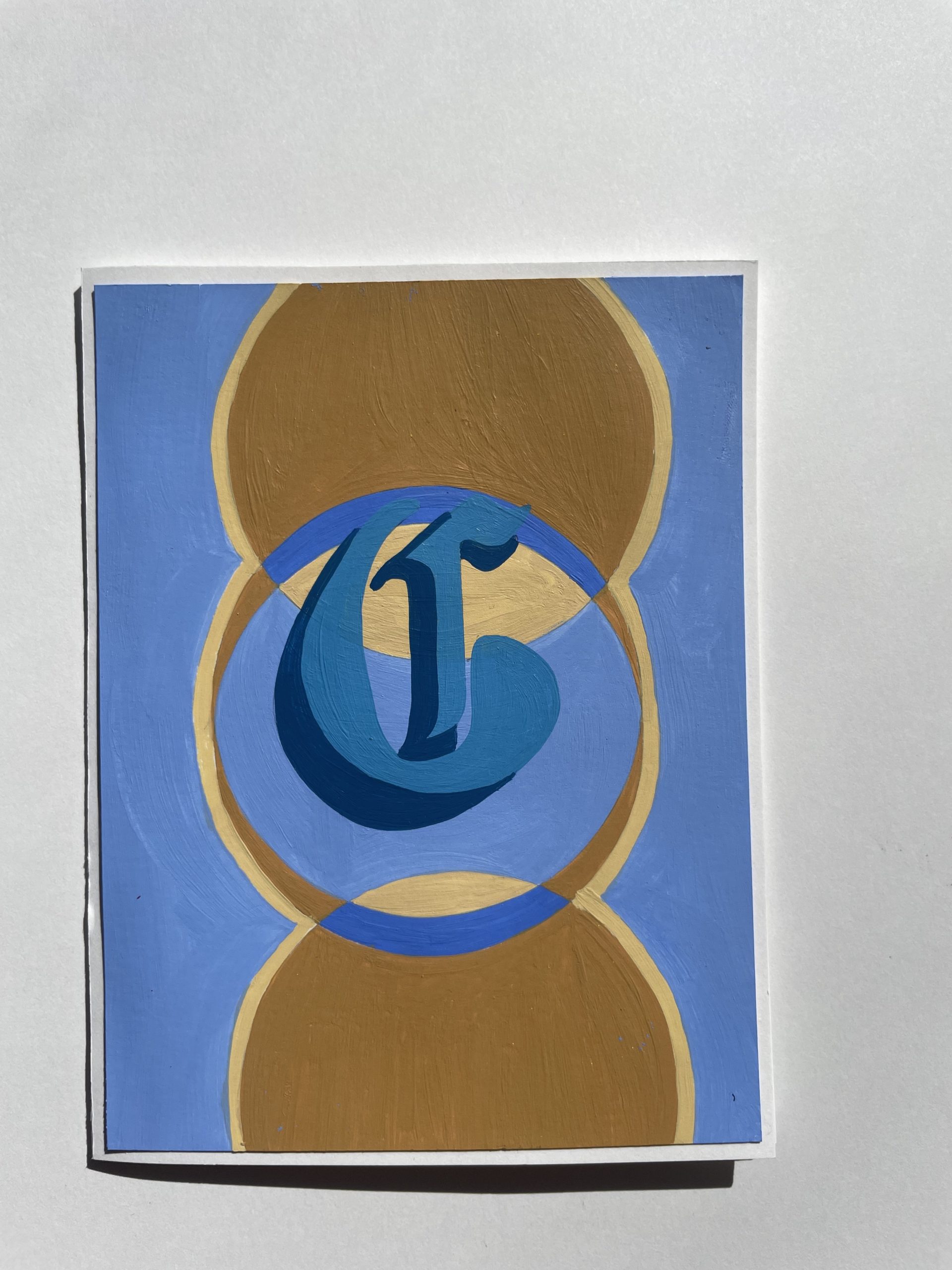 Letter G: Hand-painted Card