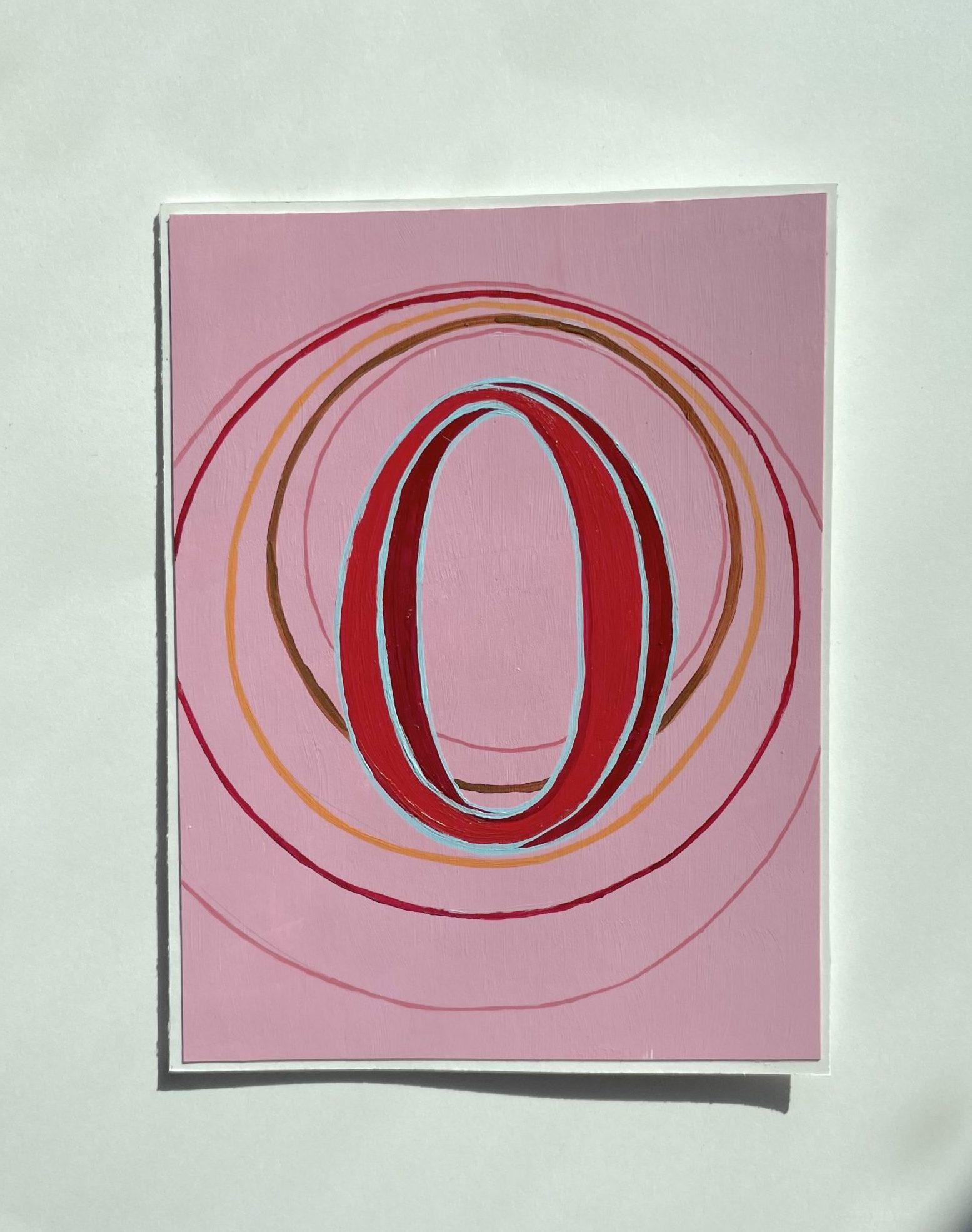 Letter O: Hand-painted Card