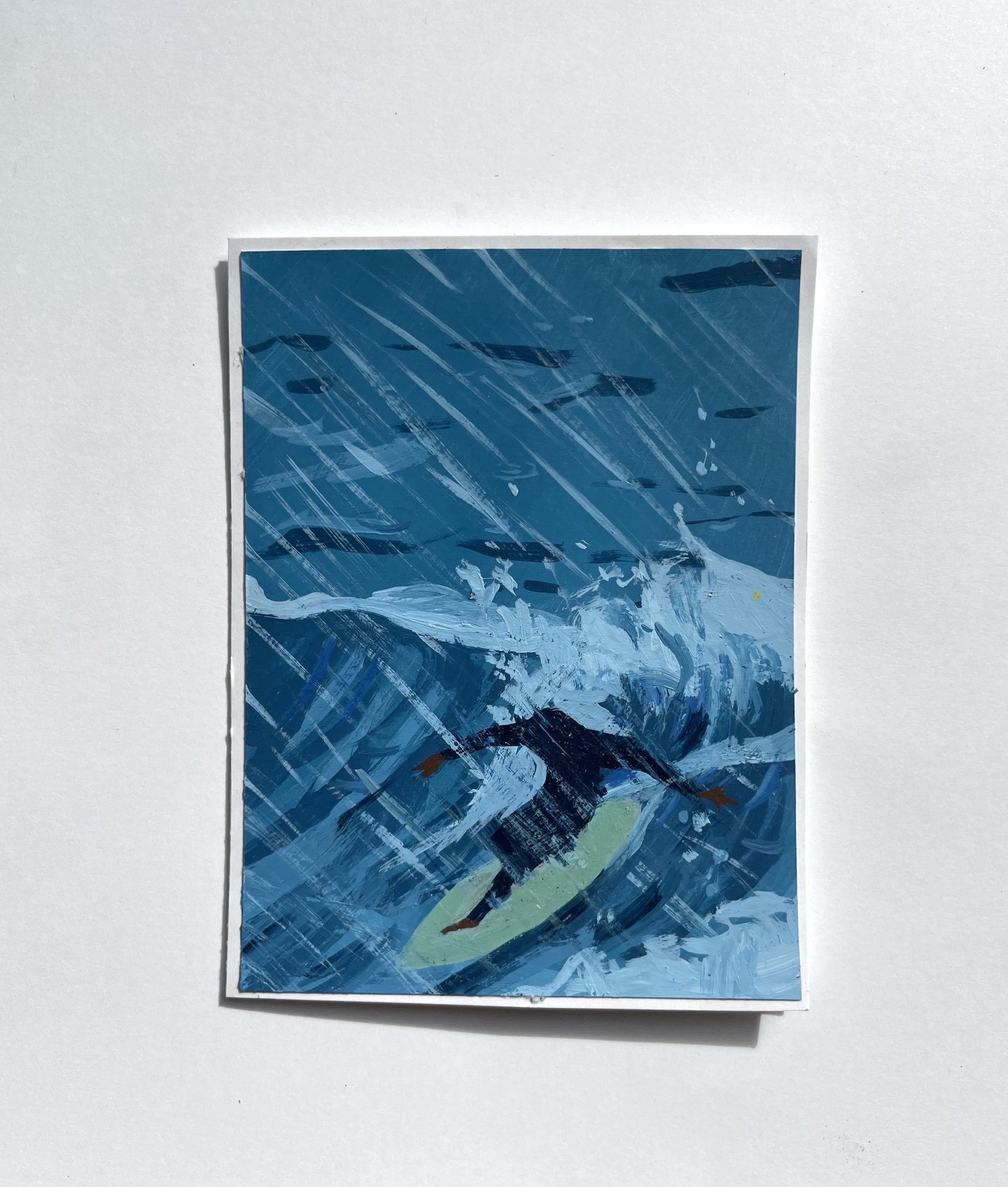 Surfing: Hand-painted Card #2