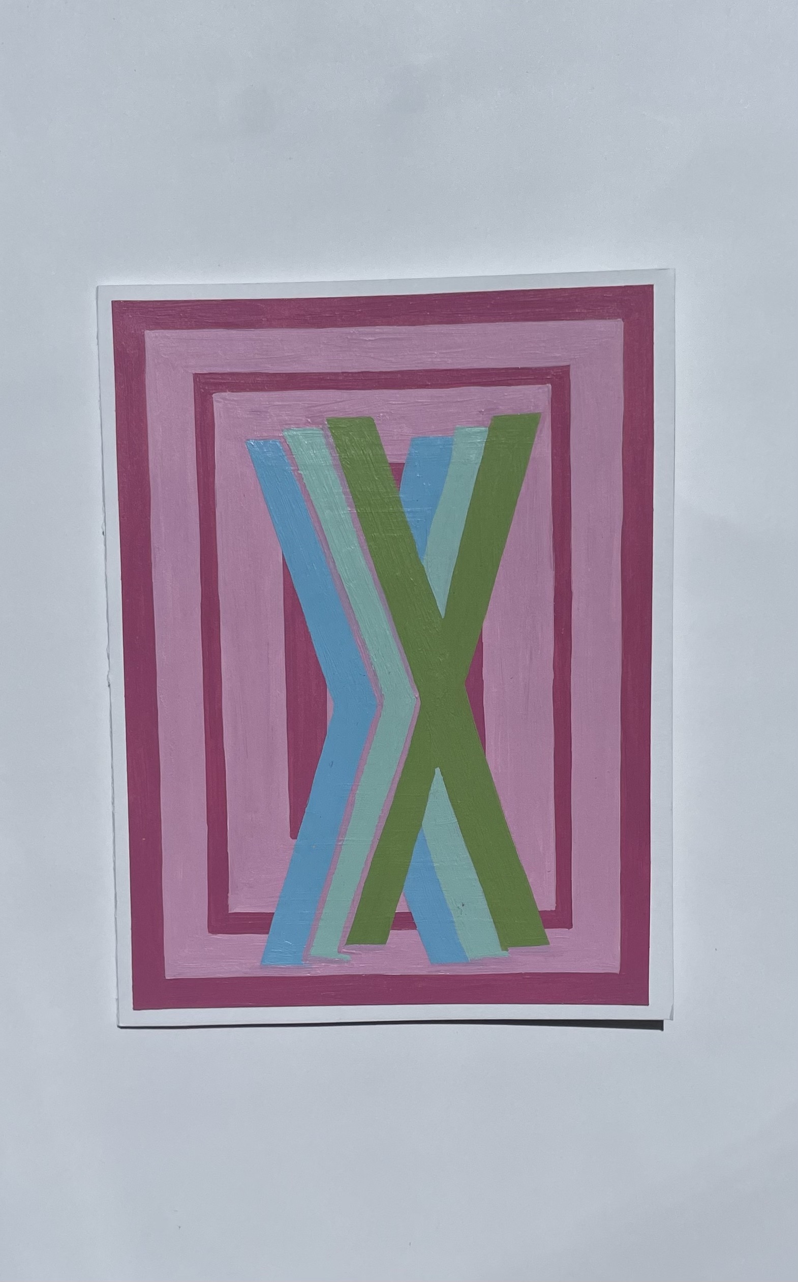 Letter X: Hand-painted Card
