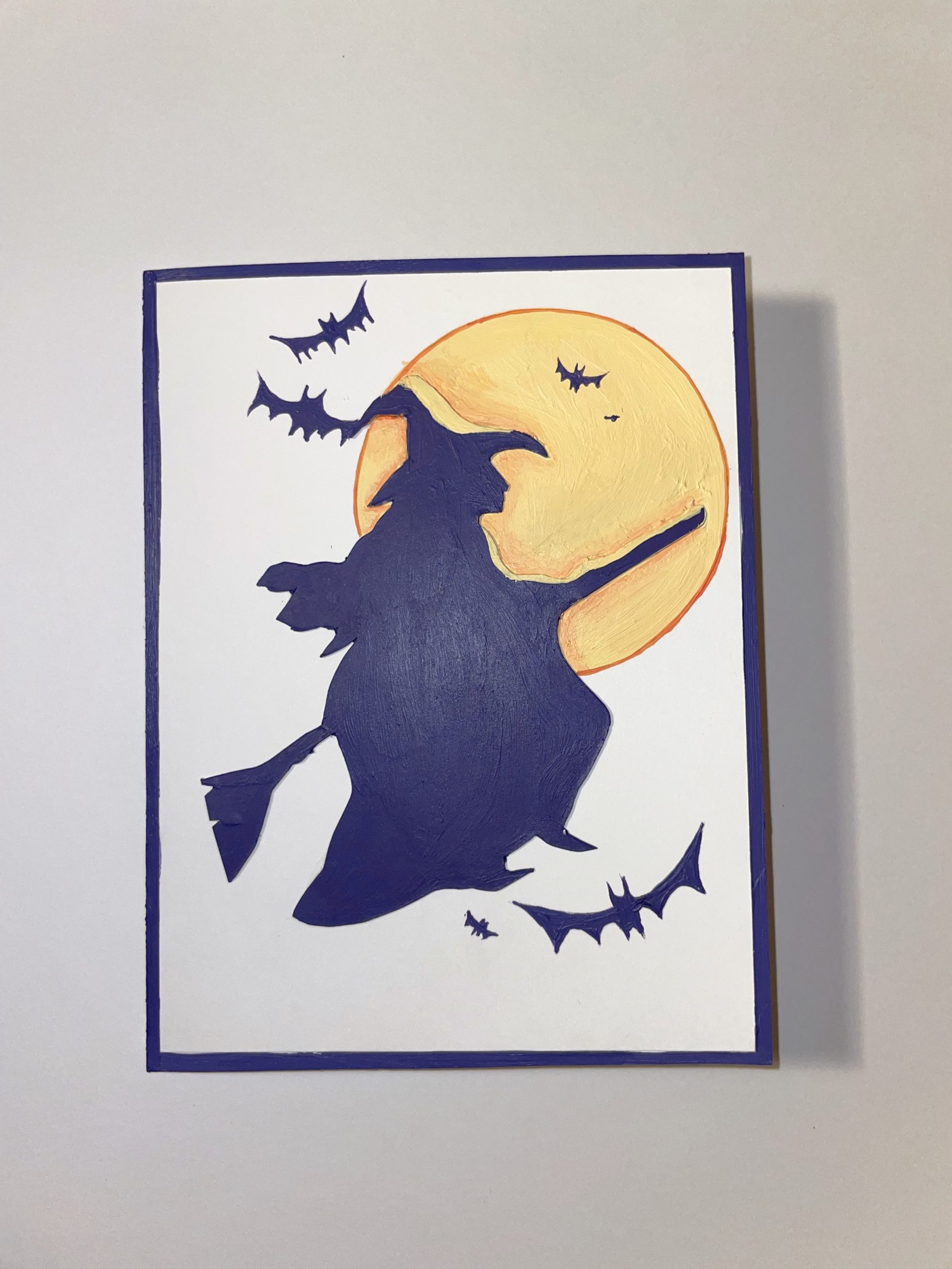 Halloween Witch: Hand-Painted Card