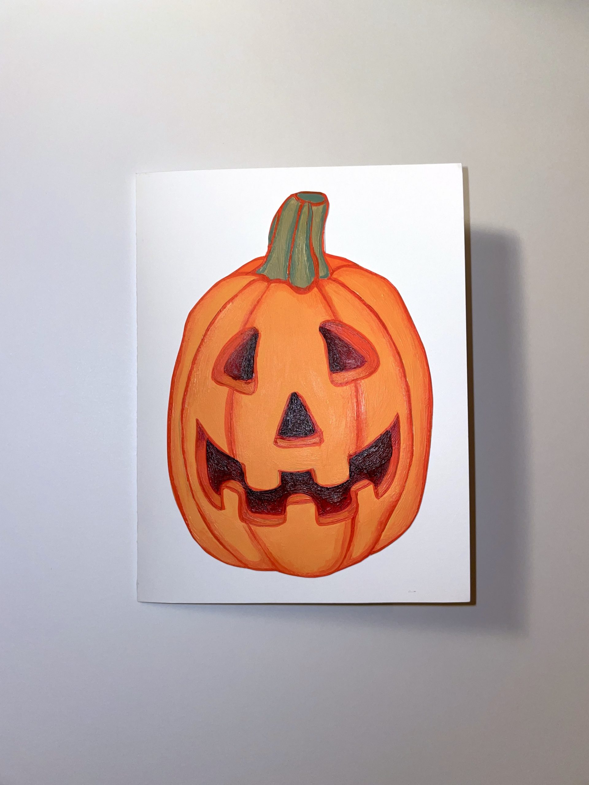 Halloween Jack O’ Lantern: Hand-Painted Card